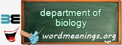 WordMeaning blackboard for department of biology